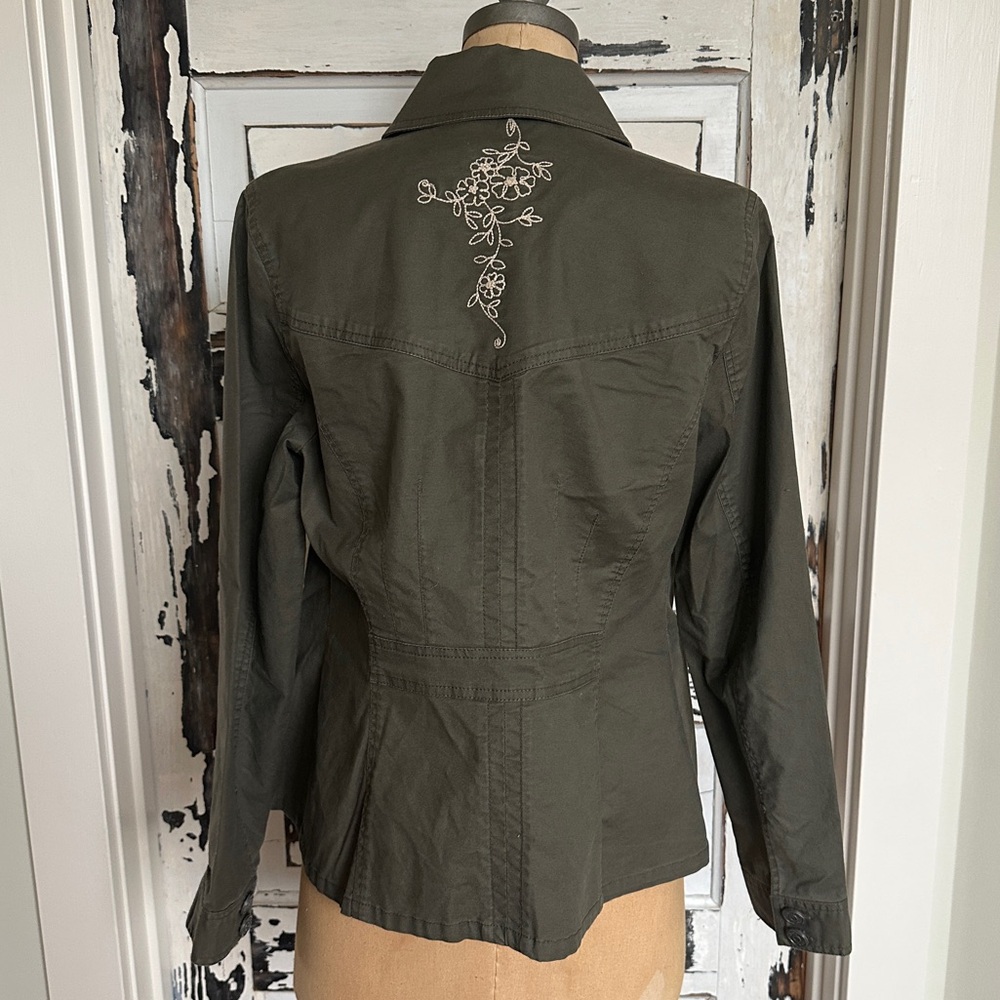 Olive Green Button-Up Jacket - image 3